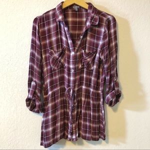 🌟Maroon Flannel Top 🌟
